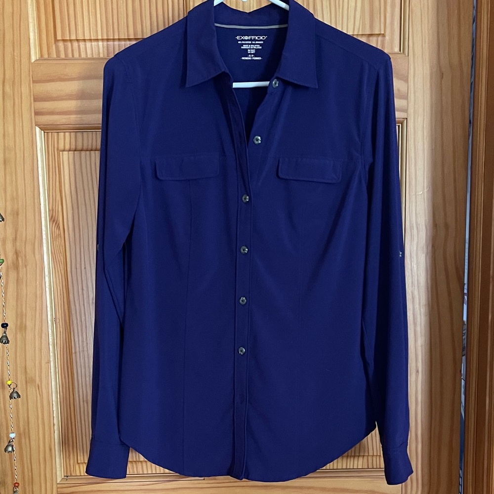 Women’s ExOfficio Shirt, size S/P Eggplant-purple color